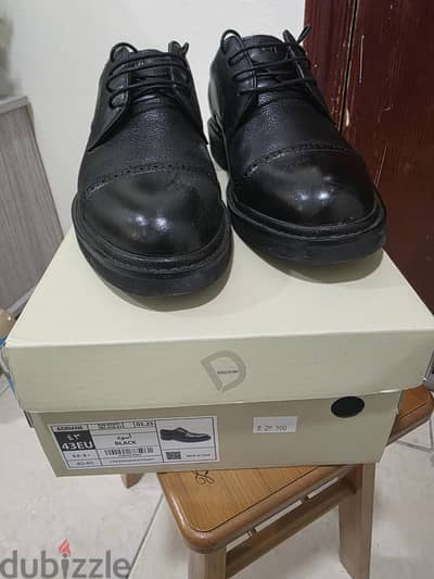 Black leather shoes