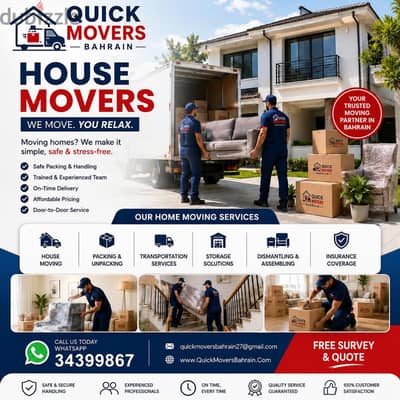WhatsApp Us: 34399867 Moving Company in Bahrain Quick Mover and Packer