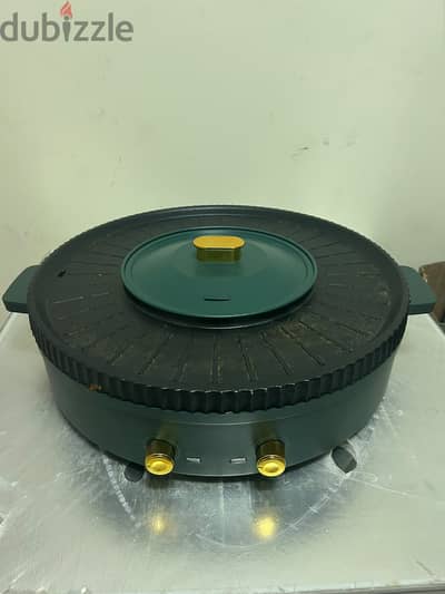 2-in-1 Electric Hotpot & BBQ Grill Pan (1700W) - Large Size