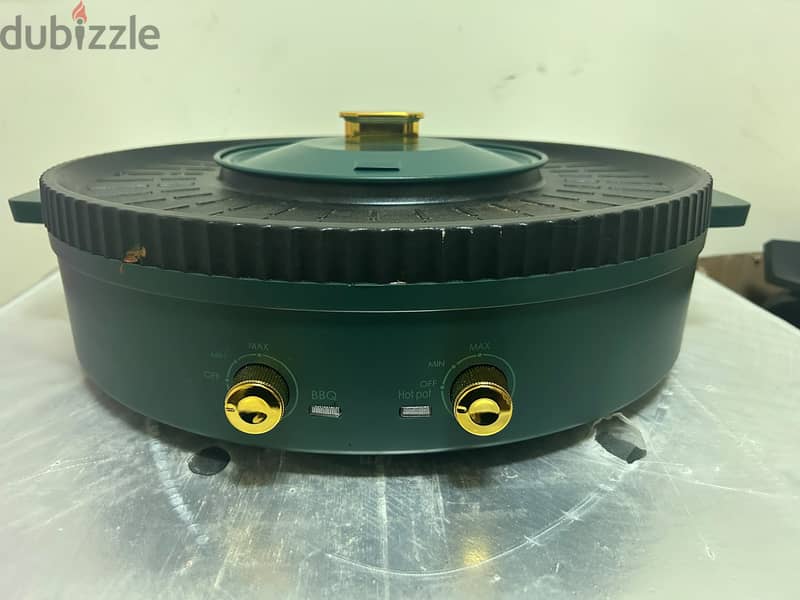 2-in-1 Electric Hotpot & BBQ Grill Pan (1700W) - Large Size 1