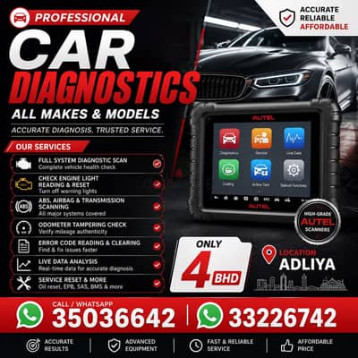 Computer check your car now in Adliya area 4 bd with Autel device