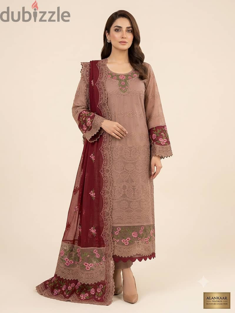 Unstitched chickenkari suit 1
