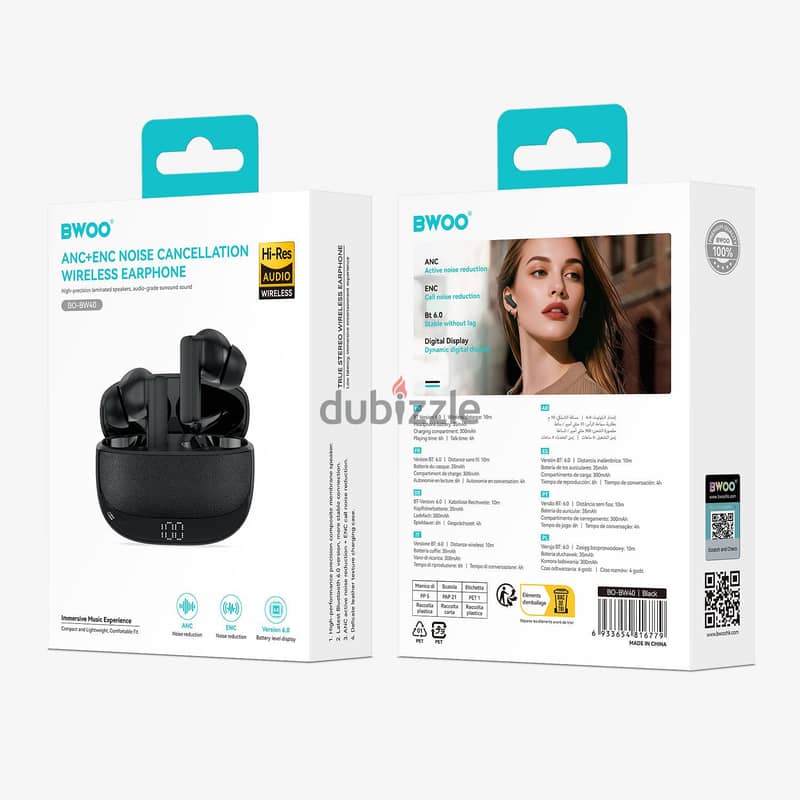 BWOO BW40 TWS earbuds ANC + ENC 1