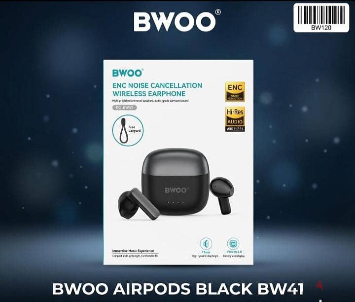 BWOO BO-BW41 wireless earphone Environment Noise Cancellation ENC 3