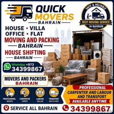 Call Us: 34399867 Moving Packing in Bahrain Furniture Moving Shifting