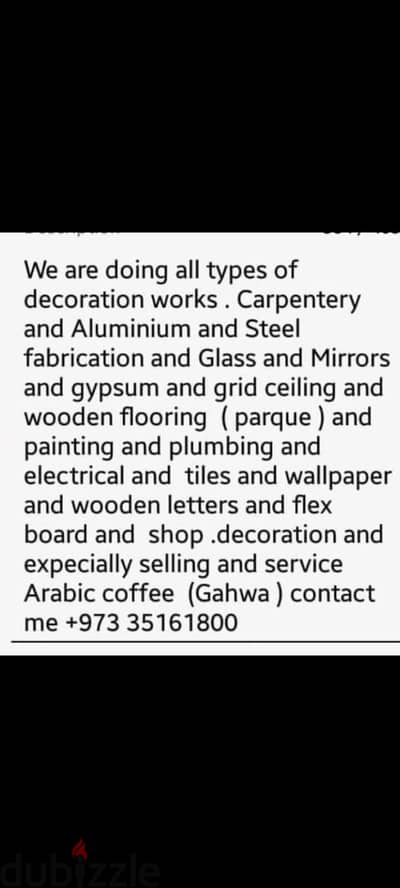 all types of decoration work