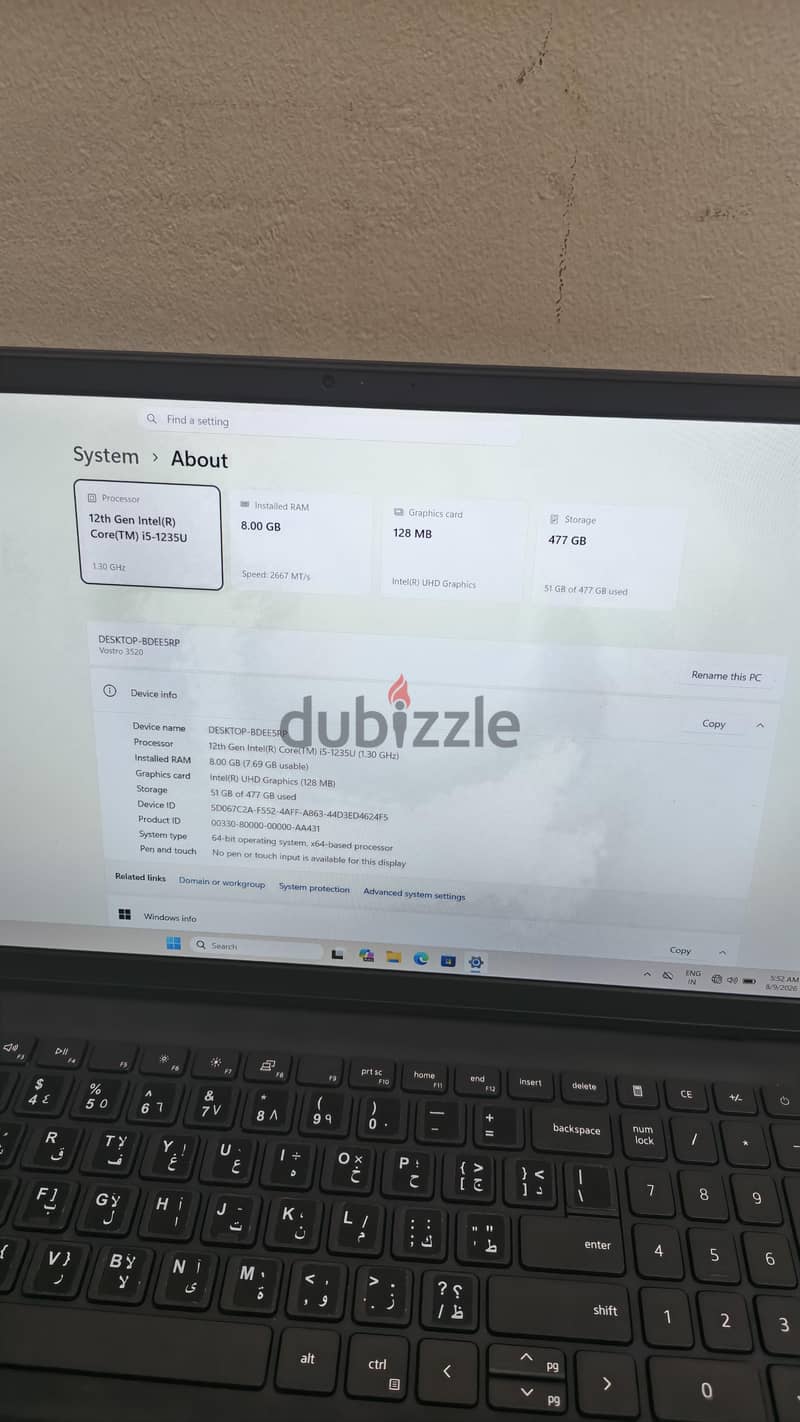 Dell vostro 3520  i5 12 th gen 16 gb ram  in mint condition for sale 7