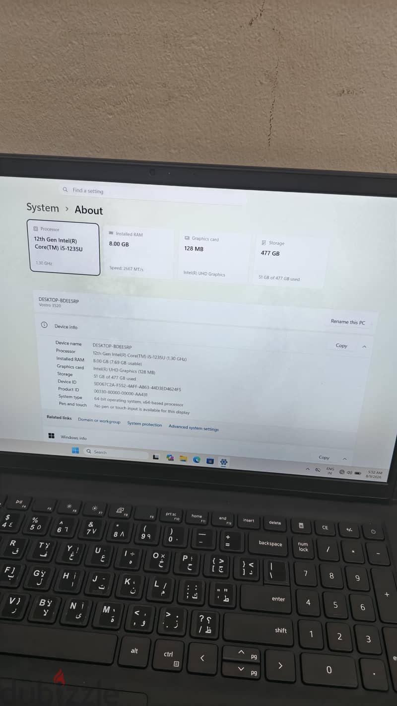 Dell vostro 3520  i5 12 th gen 16 gb ram  in mint condition for sale 9