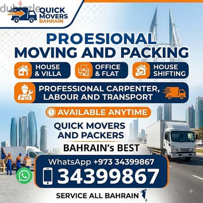 BAHRAIN MOVER & PACKER HOME SHIFTING MOB:34399867 SERVICE MOVE & BOXES