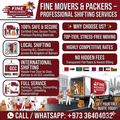 Bahrain Movers and Packers ​ Fine Movers: Professional Shifting Serv