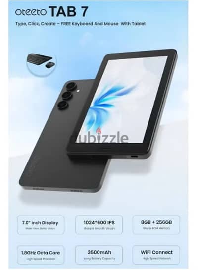 New 7" Smart Android Tablet 8GB RAM+256GB Storage FREE Case