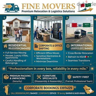 Movers and Packers low ​ Fine Movers: Professional Shifting Services