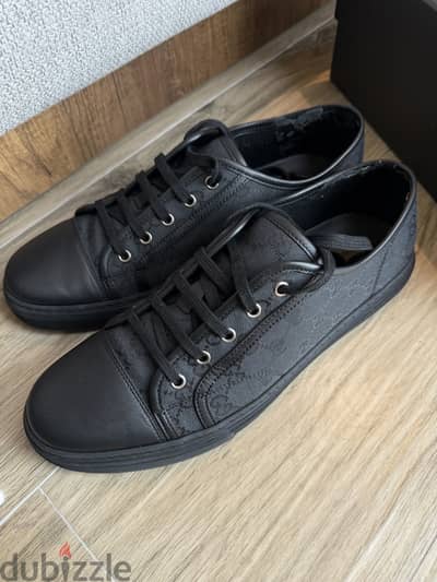 Gucci GG Supreme Palm Tree & Sunset Low-Top Sneakers (426187)
