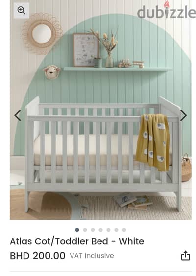 Babies bed cot 0 to 6 years ( mamas & papas ) used only for one time