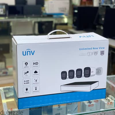 New UNV CCTV Full Kit System 4 Channel DVR + 4 Cameras + 20MTR 4 Cable