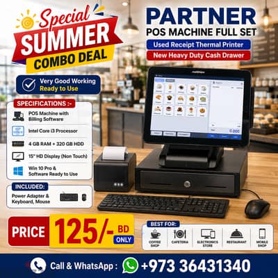 POS System Full Set Ready To Use With Billing Software+Receipt Printer