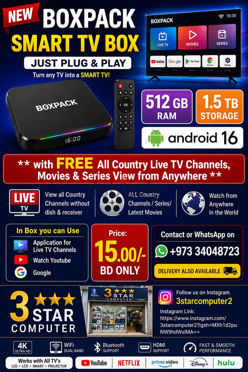 NEW Boxpack Smart TV Box FREE TV Channels,Movies,Series(plug & play) 1