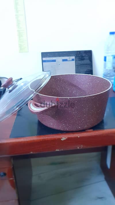 7.65L Granite Non-Stick Cooking Pot Casserole 30cm Large Deep Saucepan