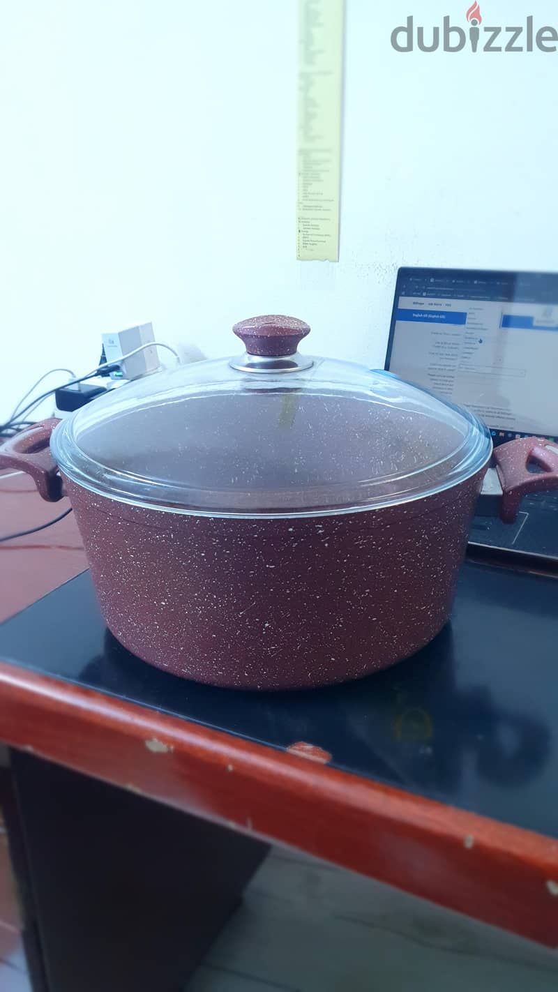 7.65L Granite Non-Stick Cooking Pot Casserole 30cm Large Deep Saucepan 1