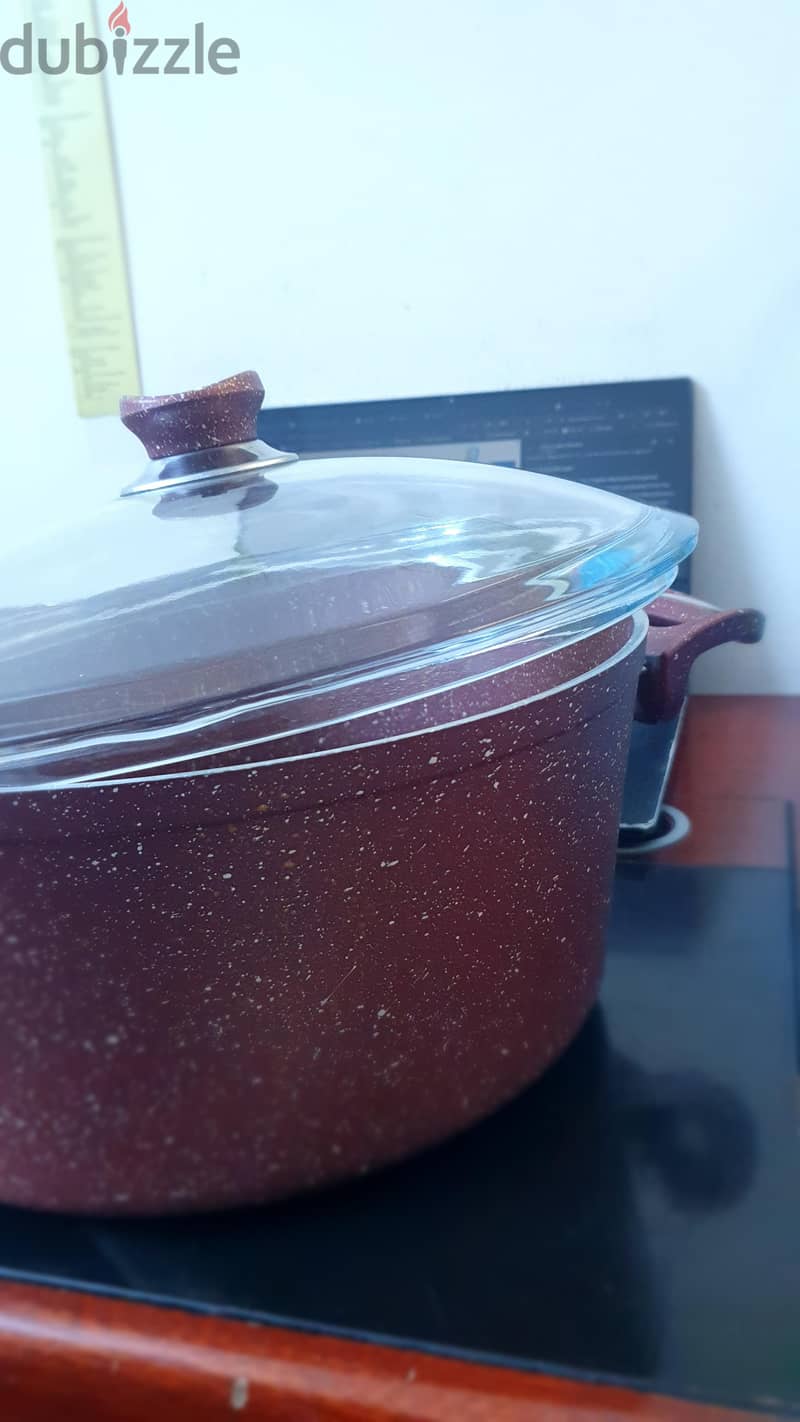 7.65L Granite Non-Stick Cooking Pot Casserole 30cm Large Deep Saucepan 3