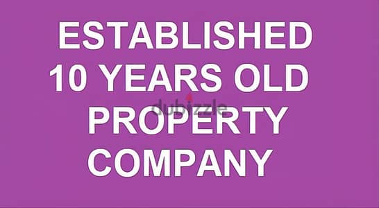 ESTABLISHED PROPERTY COMPANY CR - 10 YEARS OLD - FOR SALE