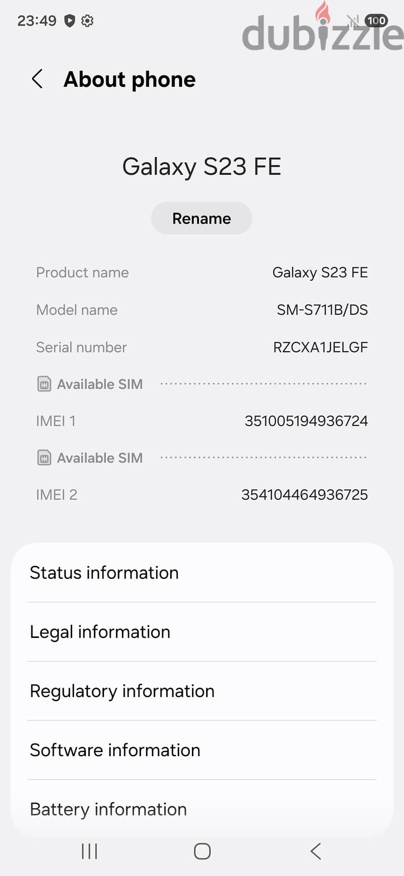 Used S23 FE 128GB Lavender in Excellent Condition 2