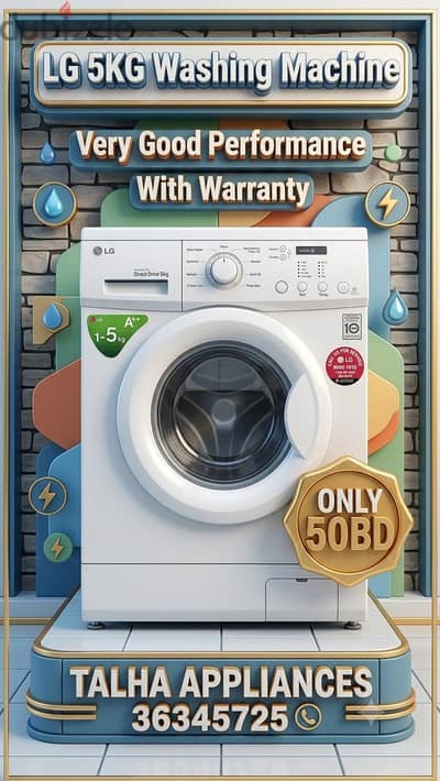LG 5KG Washing Machine Very Good Condition Only 50BD