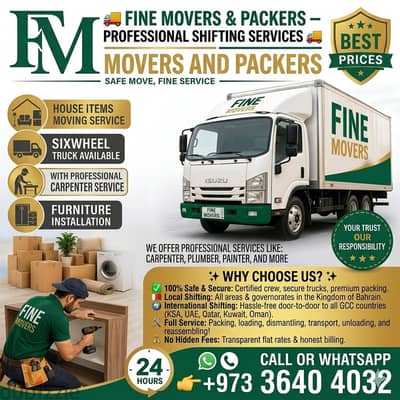 House shifting all bahrain ​ Fine Movers: Professional Shifting Serv