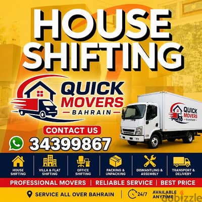 QUICK MOVERS BAHRAIN 34399867 FURNITURE MOVING COMPANY HOME SHIFTING