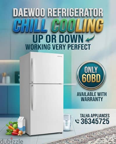 Daewoo Refrigerator Chill Cooling Outclass Performance Only 65BD