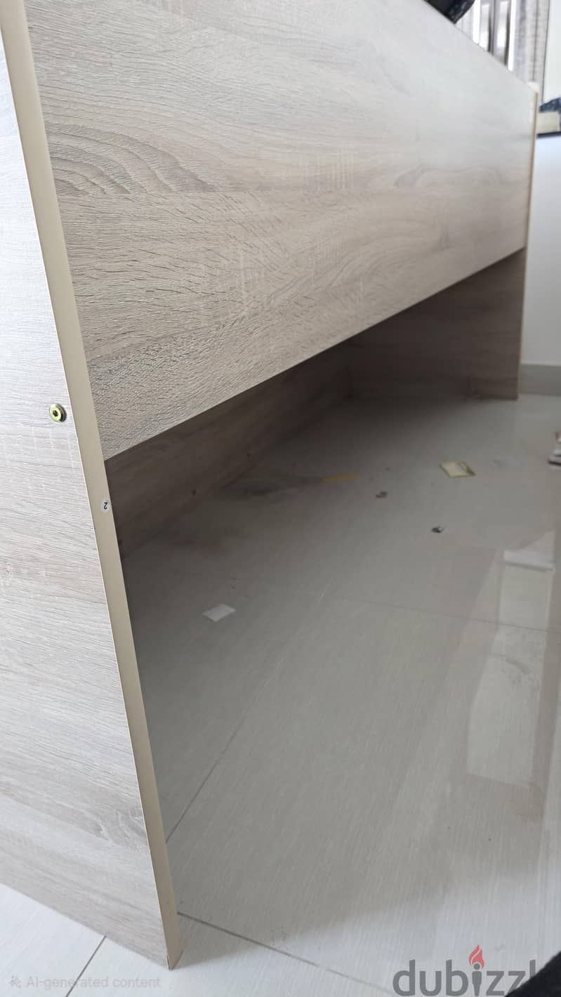 slightly used kid bunk bed with book storage 2