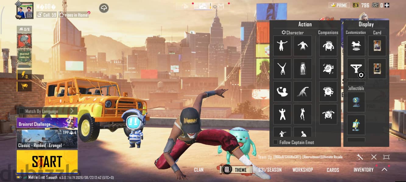 PUBG id collection level 59 glacier level 5 another main guns 4 5 3