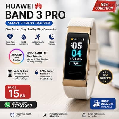 HUAWEI BAND 3 PRO  Fitness Tracker | Smart & Stylish