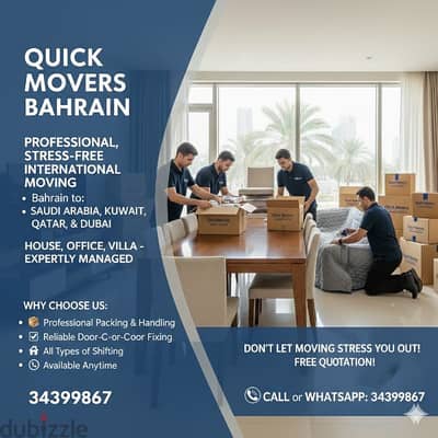 COMPANY QUICK MOVERS PACKERS BAHRAIN 34399867 FURNITURE HOME MOVE PACK