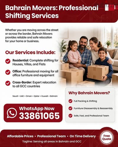 Bahrain Movers for Flats, Villas & Houses