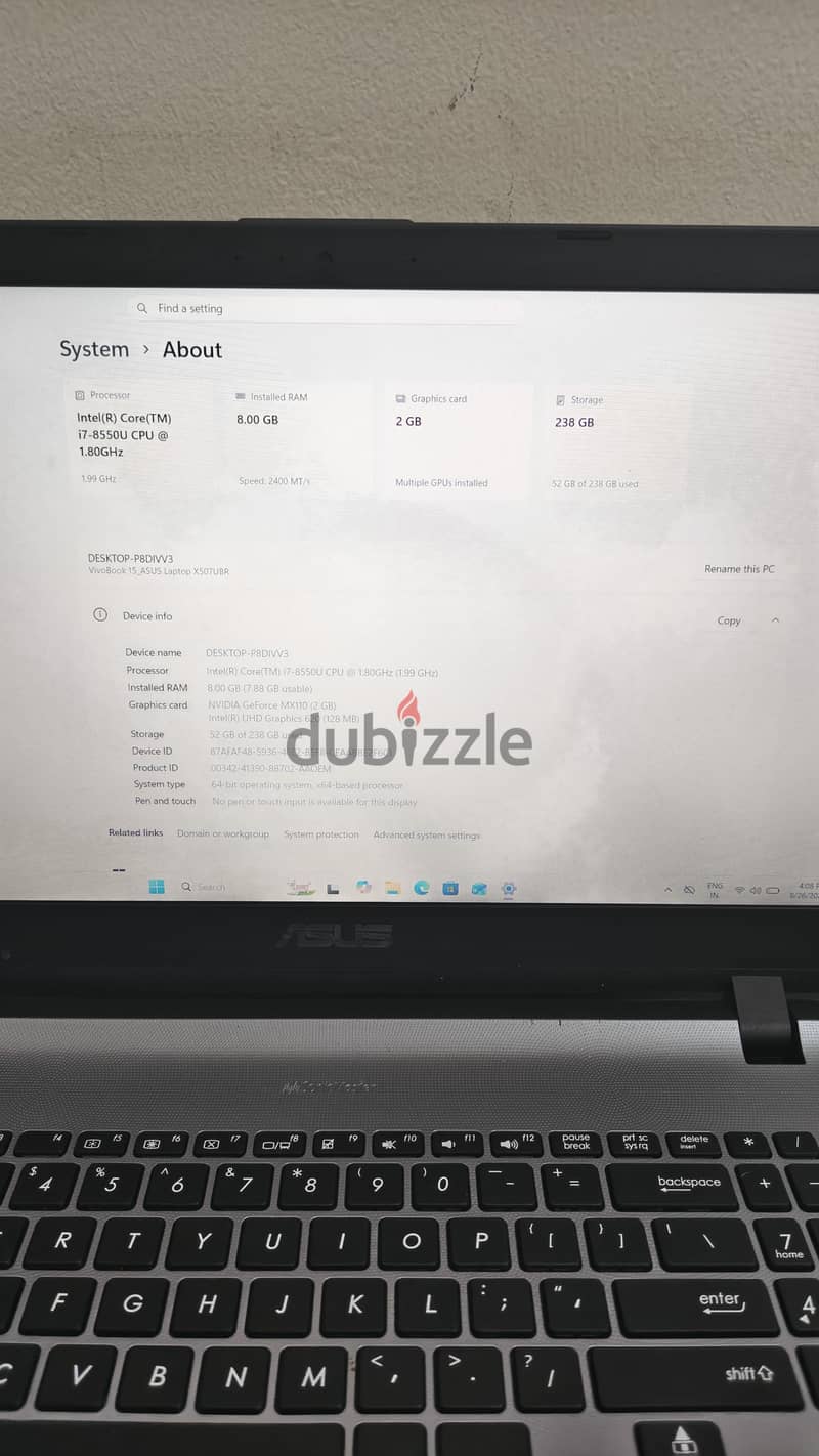 Asus laptop Intel core i7 in good condition for sale 7