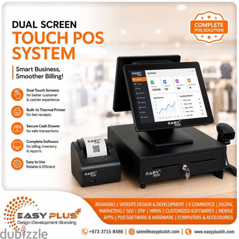 All-in -One Dual-Screen Touch Billing System for Your Business! 1