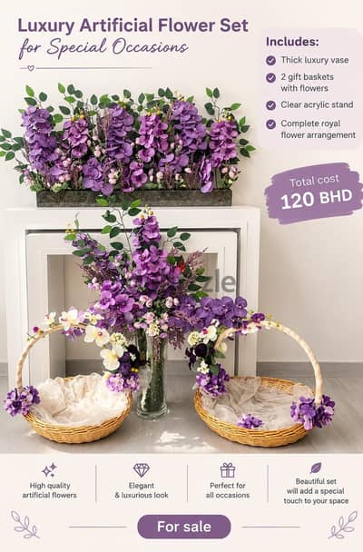 Artificial Flower Set – Purple