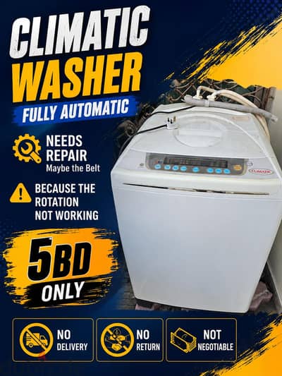 Climactic  Wash Machine FULLY AUTOMATIC  "NEEDS REPAIRS"
