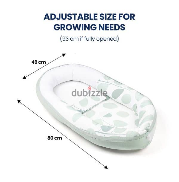 Doomoo Cocoon Baby Nest - Leaves Aqua Green 2