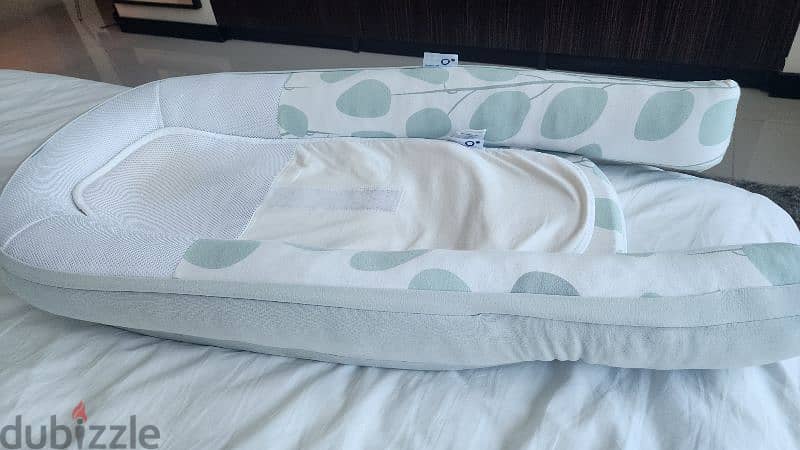 Doomoo Cocoon Baby Nest - Leaves Aqua Green 5