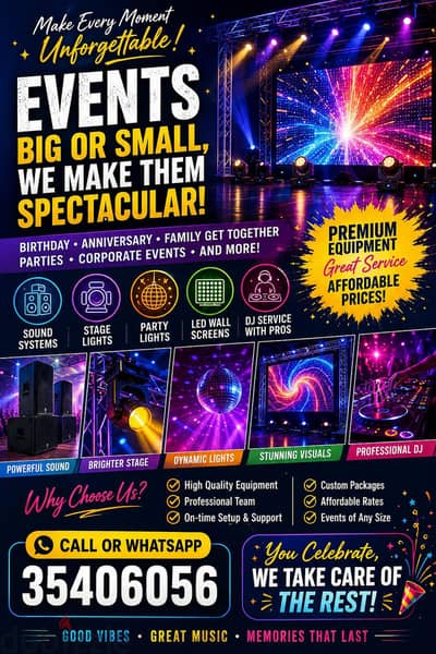 Rental services for parties and events