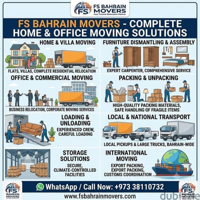 FS BAHRAIN MOVERS -House Villa & Office Relocation Services in Bahrain
