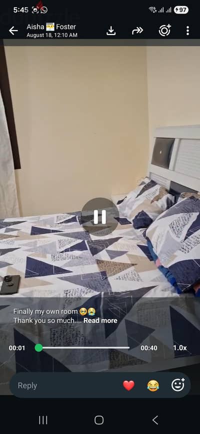 غرفه نوم كامله مع ماترس