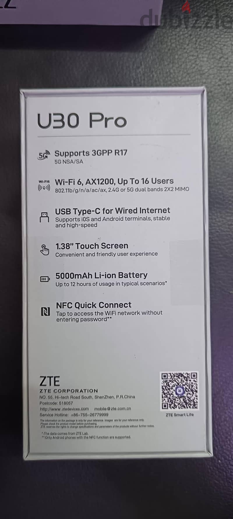 BRAND NEW ZTE 5G mifi NFC+wifi⁶ and all networks sim working 1