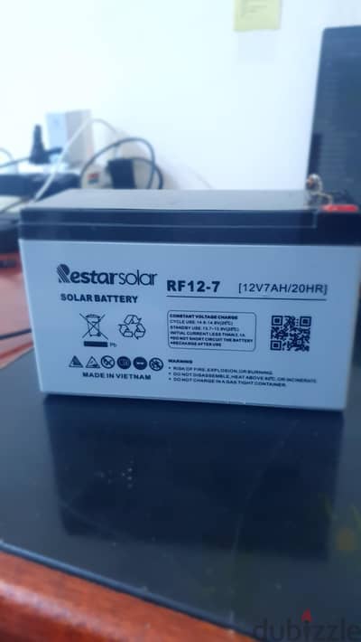 Restar Solar RF12-7 12V 7Ah VRLA Rechargeable Lead Acid Battery