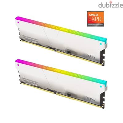 V-Color Manta XSky RGB DDR5 64GB (4x16GB) 6000MHz CL36 –White & Silver