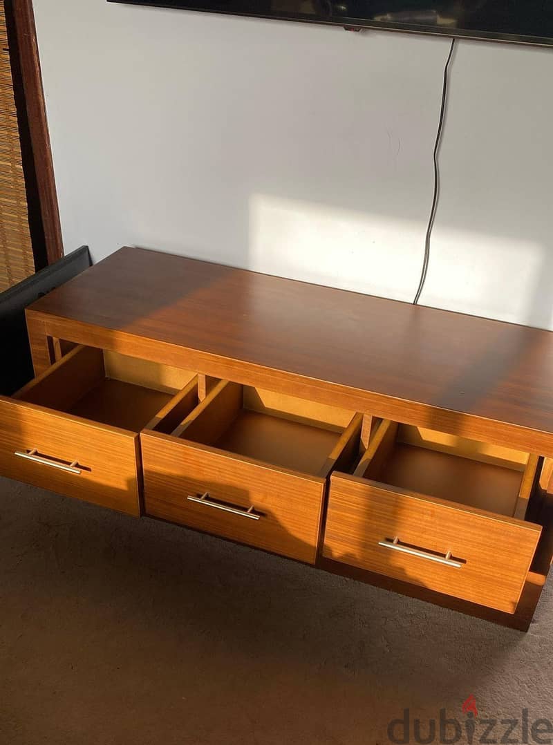 classic wooden sliding doors wardrobe, And TV console 6