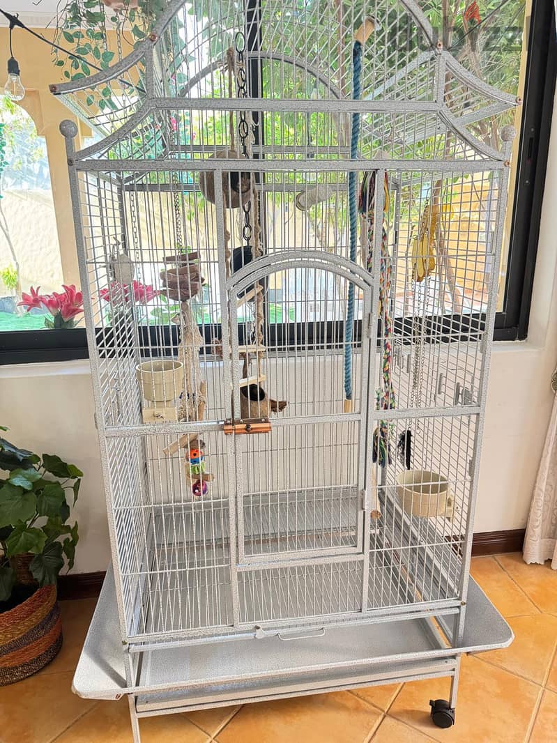 Large Parrot Cage with Stand, Toys & Accessories/ 1
