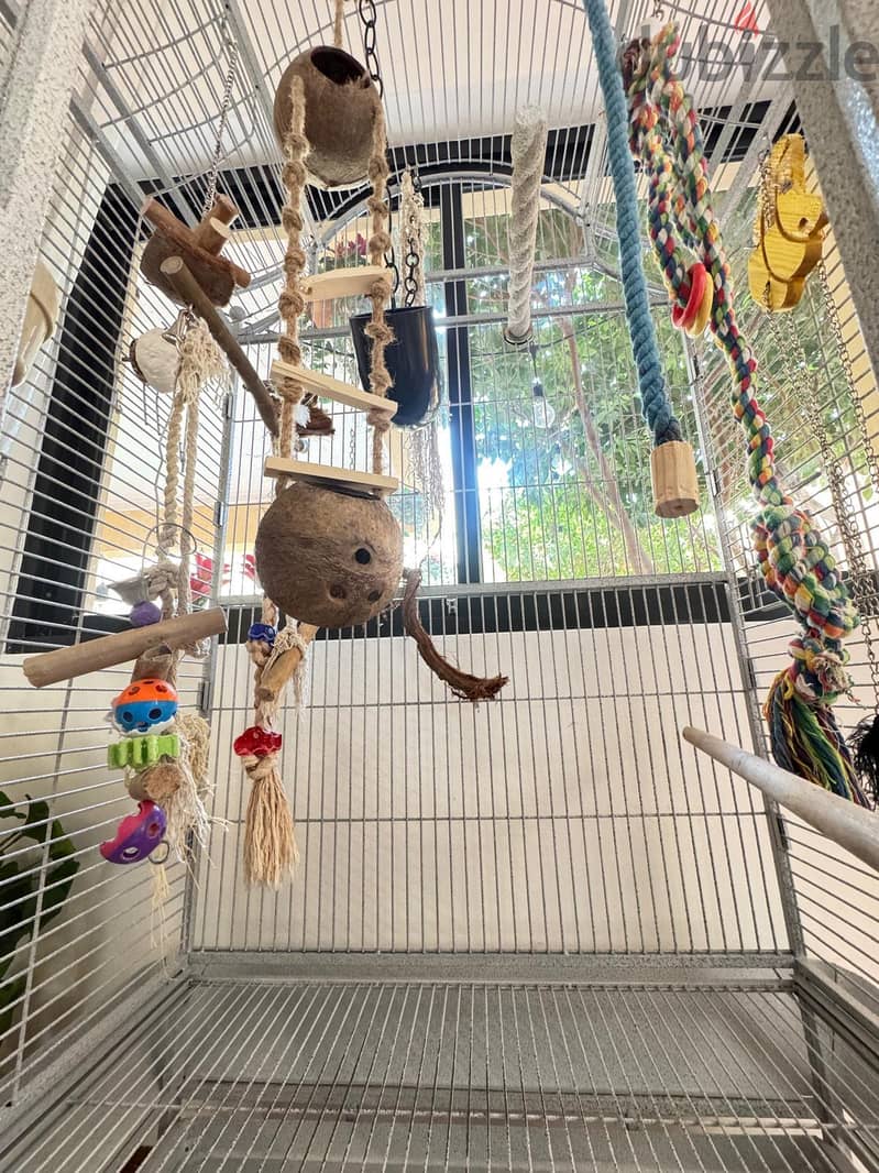 Large Parrot Cage with Stand, Toys & Accessories/ 2